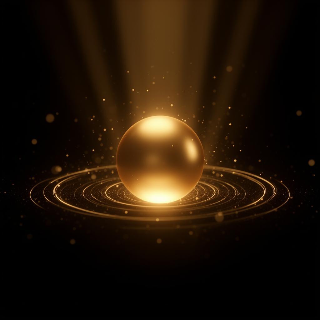 A radiant golden orb of light representing emotional awakening